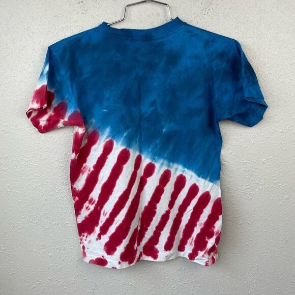 Liquid Blue Tie Dye Red, White and Blue Short Sleeve T-Shirt Size - Picture 4 of 4